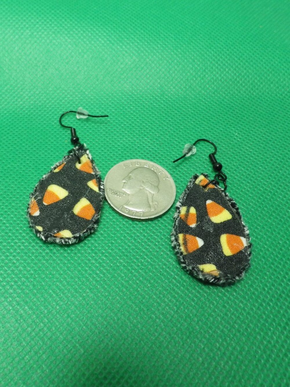 Handcrafted Halloween Candy Corn Dangle Earrings 907G2